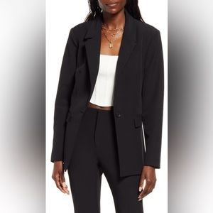 Open Edit Fitted Blazer Size xx-small in Black